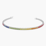 Bratara tennis din aur cu safir natural colorat curcubeu de 3.10 ct