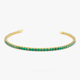 Bratara tennis din aur cu smarald natural de 2.35 ct.