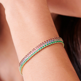 Bratara tennis din aur cu smarald natural de 2.35 ct.