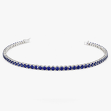 Bratara tennis din aur cu safir natural albastru de 3.10 ct