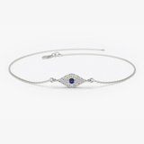 Bratara din aur ochi de deochi cu diamante si safir