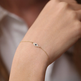 Bratara din aur ochi de deochi cu diamante si safir