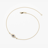 Bratara din aur ochi de deochi cu diamante si safir