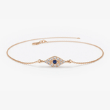 Bratara din aur ochi de deochi cu diamante si safir