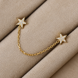 Cercei din aur cu diamante naturale STAR CHAIN