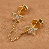 Cercei din aur cu diamante naturale STAR CHAIN