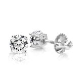 Cercei din aur rotunzi cu diamante solitaire de 0.50 ct