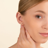 Cercei din aur cu simbol cruce si diamante de 0.06 ct