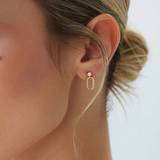 Cercei din aur cu diamante model Oval Link