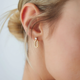 Cercei din aur cu diamante model Oval Link