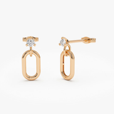 Cercei din aur cu diamante model Oval Link