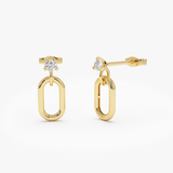 Cercei din aur cu diamante model Oval Link