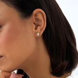 Cercei din aur cu diamante model OVAL SHAPED