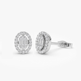 Cercei din aur cu diamante model OVAL SHAPED