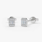 Cercei din aur cu diamante bagheta de 0.10 ct