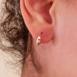 Cercei din aur rotunzi cu diamante de 0.06 ct