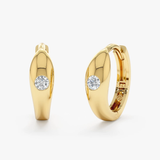 Cercei din aur rotunzi cu diamante de 0.06 ct