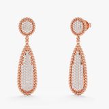 Cercei din aur lungi cu diamante de 0.92 ct