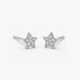 Cercei din aur in forma de stea cu diamante