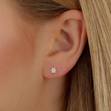 Cercei din aur cu diamante model Steaua lui David