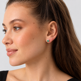 Cercei cu smarald natural si diamante naturale - Emerald Elegance