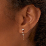 Cercei din aur lungi cu diamante de 0.50 ct