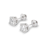 Cercei din aur rotunzi cu diamante solitaire de 1.00 ct