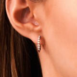 Cercei din aur rotunzi de 12-15 mm cu diamante de 0.46 ct