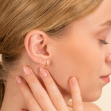 Cercei din aur rotunzi cu diamante de 0.02 ct