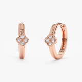 Cercei din aur rotunzi cu diamante de 0.02 ct