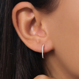 Cercei din aur rotunzi cu diamante de 0.18 ct