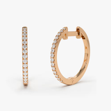 Cercei din aur rotunzi cu diamante de 0.18 ct