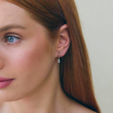 Cercei din aur cu litera si diamante de 0.08 ct.