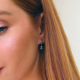 Cercei din aur cu litera si diamante de 0.08 ct.