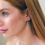 Cercei din aur cu litera si diamante de 0.08 ct.