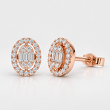 Cercei cu diamante naturale - Oval Éclat