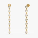 Cercei din aur lungi cu diamante de 0.87 ct