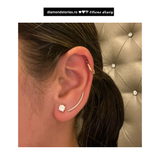 Cercei din aur rotunzi cu diamante solitaire de 1.00 ct