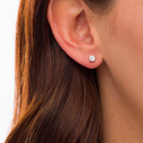 Cercei din aur rotunzi cu diamante solitaire de 1.00 ct