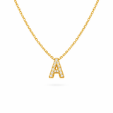 Colier din aur cu litera si diamante - My Initial Glow