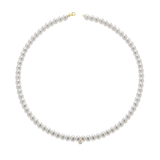 Colier din aur galben cu perle naturale de cultura si diamant