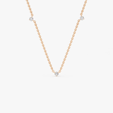 Colier din aur cu cinci diamante