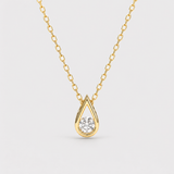 Colier cu diamant natural si pandantiv Lacrima