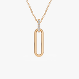 Colier din aur cu diamante model Oval Link