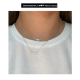 Colier din aur cu simbol ochi deochi cu diamante si rubin