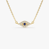 Colier din aur cu simbol ochi deochi cu diamante si safir