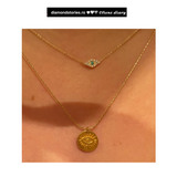 Colier din aur cu simbol ochi deochi cu diamante si smarald