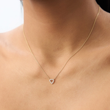 Colier din aur cu inima si diamante de 0.10 ct