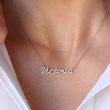 Colier din aur cu diamante personalizat cu litere nume