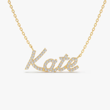 Colier din aur cu diamante personalizat cu litere nume